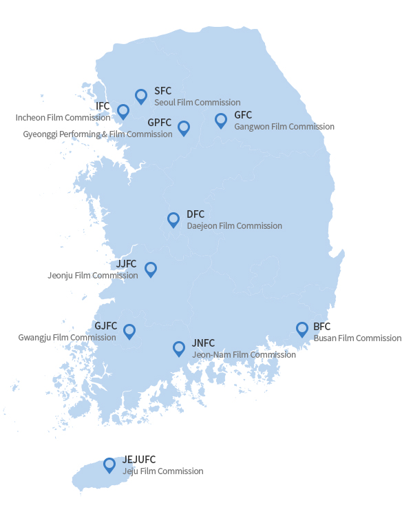 Regional Film Commissions map